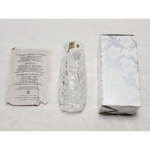 Caesar Crystal Bohemiae Hand Cut Lead Crystal Mars Topredo Vase 6" Rosa Signed